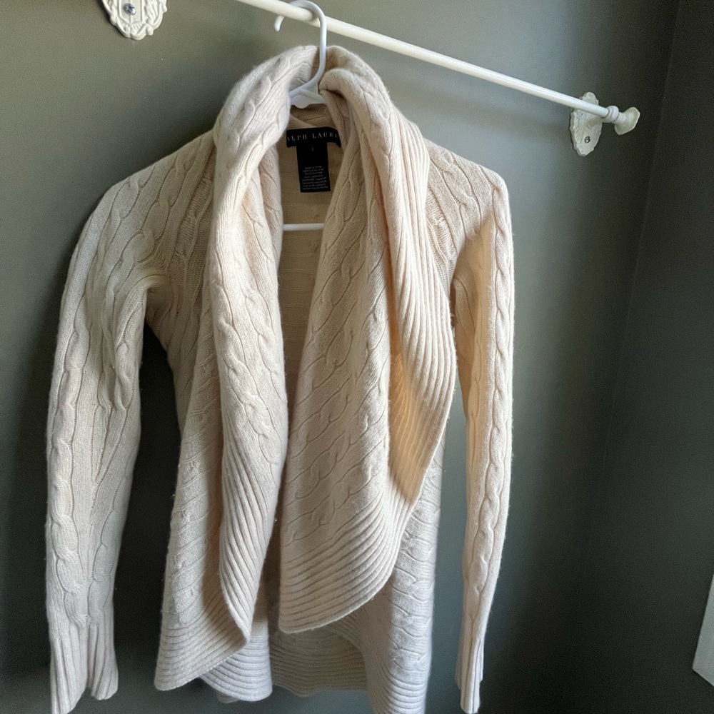 Ralph Lauren Black Label Cream Cable Knit Sweater